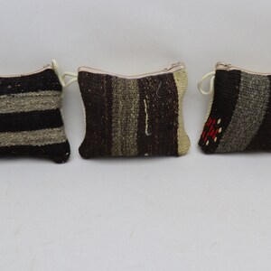 Makeup bag 3 pieces Kilim purse, Turkish kilim wallet 7x9 inches Authentic purse, Vintage purse, Women wallet, Coin pouch Handmade purse, 11