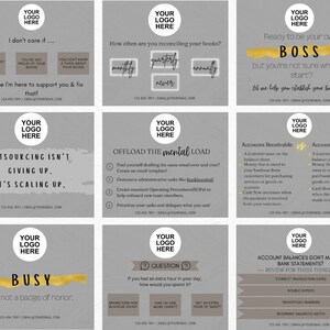 Accounting, Bookkeeping and Notary Marketing Social Media Post Templates for Instagram, Facebook and more *INSTANT DOWNLOAD*