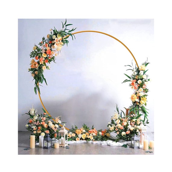7.2 FT Gold Metal Wedding Arch Gold Round Photo Booth Stand Etsy