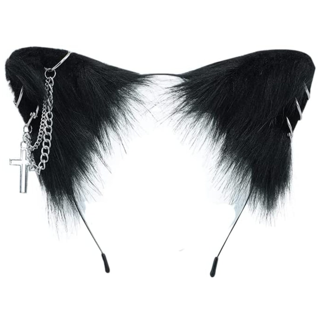 Gothic Cat Ears Headband Furry Fox Ear Wolf Ears Headwear Etsy