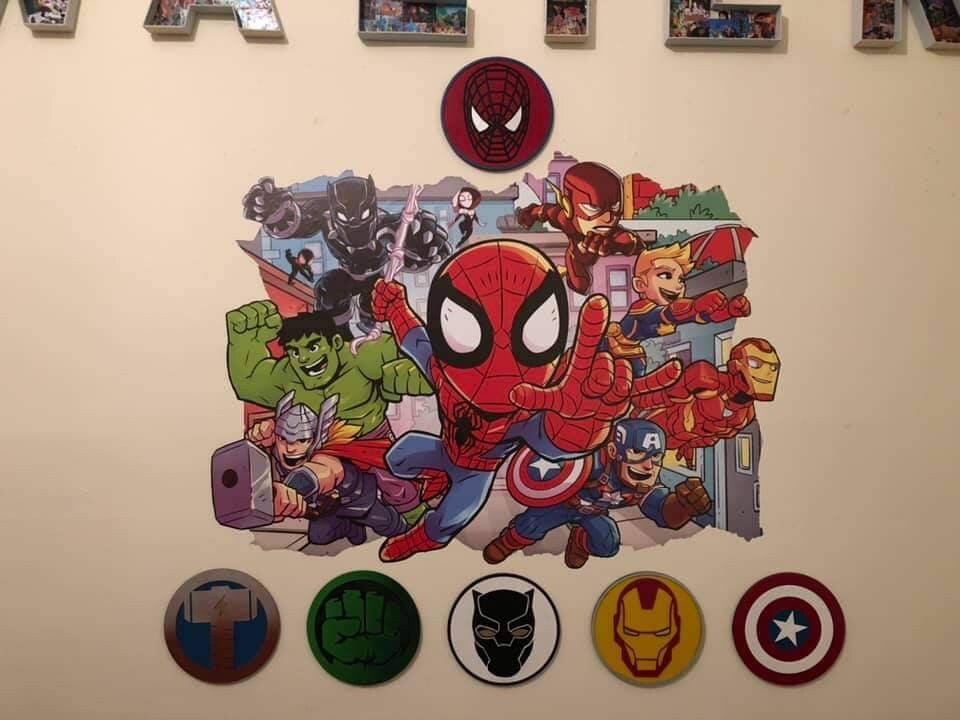 Marvel Avengers Bedroom Wall Decor Playroom Spiderman Hulk Etsy UK