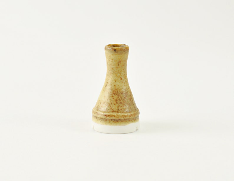 Yellow miniature porcelain vase for ikebana Handmade small dollhouse miniature kitchen decor Pottery ceramic collection mini vessel image 7