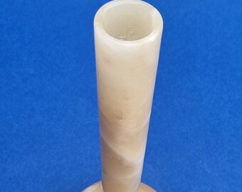A Delightful, Natural and Vintage Carved Onyx Bud Vase.