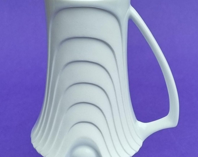 Featured listing image: An Absolute Stunning Vintage 1970s Royal Porzellan Bavaria KPM, Germany, Op Art White Porcelain, Handled Vase. Marked 783/22.