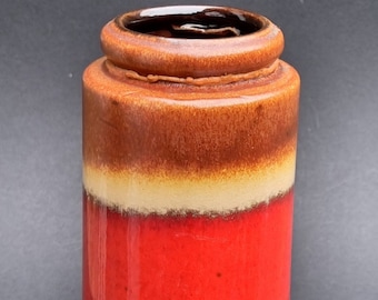 West German Vintage 1970s Scheurich Pottery Fat Lava Cylindrical Vase. No 206-26.
