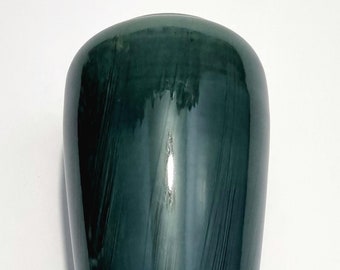 Vintage 1960s West German Bay Keramik 750 - 17 Shiny Glazed Olive Green Vase.