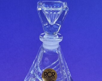 Very Stylish Art Deco Style Vintage 1990s RCR Royal Crystal Rock Pyramid Shaped Perfume Bottle.