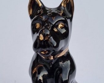 A Charming Vintage Black and Gold Scottie Dog Pepper Shaker.