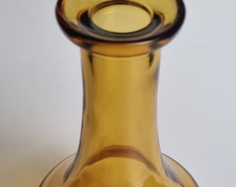 Vintage 1970's BRF Bormioli Rocco Figlio Amber Glass Decanter/Vase.
