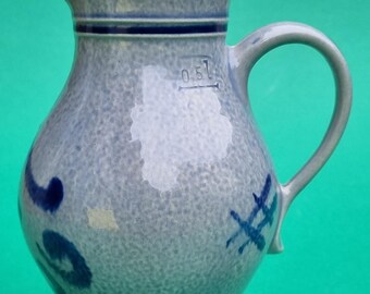 Mid Century 1960s Marzi & Remy Germany, Salt Glaze 0.5 Litre Jug. Series 3061/05.
