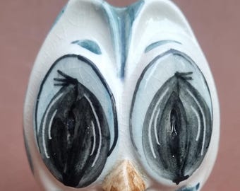 1970s Moulin Huet Guernsey Pottery Owl Money Box/Figurine.