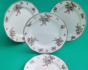 4 Vintage 1920s Royal Doulton Old Leeds Sprays Porcelain 21cm Side Plates - D3548. *** Sold Individually***