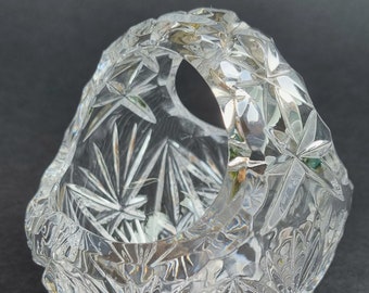 Vintage Hand Cut Lead Crystal Decorative Basket.