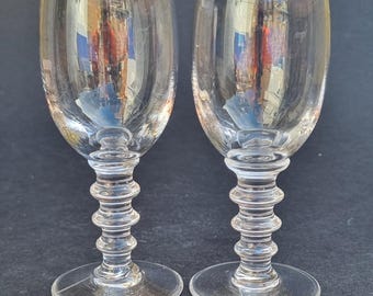 English Royal Brierley Mid Century 1960s Crystal Triple Bladed 100ml Dessert/Liqueur Glasses.