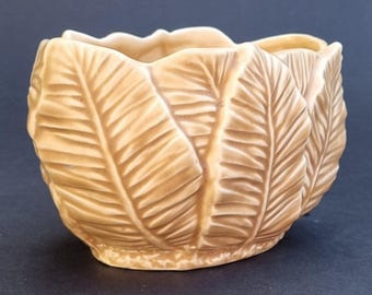Mid Century 1950s Sylvac Toffee Coloured Hyacinth Leaves Planter Pot/Vase. Series 3726.