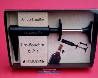 Vintage 1960s Tire-Bouchon a Air L'Atelier Du Vin Air Cork Wine Puller. Made in France.