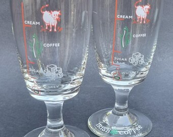 Vintage 1960s Irish Coffee Glasses with Gold Rims - Set of 2
