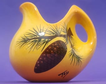 Ferlay Vallauris France Vinted Hand Painted Yellow Jug.