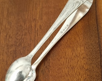 Antique Silver Plated Art Nouveau Design Sugar Tongs.