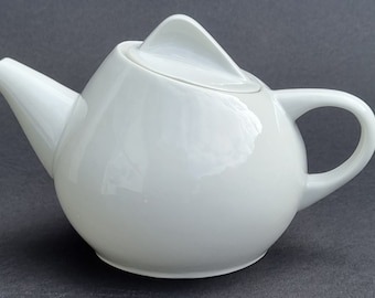 A Very Rare Vintage 1960s/1970s Inter American Poland White Glazed Porcelain Teapot. Marked On The Base and With The Numbers 1-2-7.