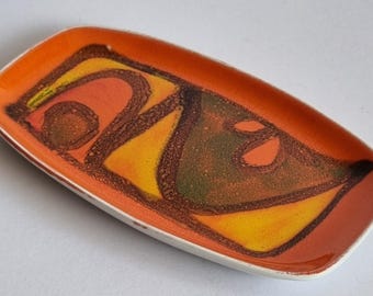 Vintage 1970s Cynthia Bennett Poole Pottery Delphis Rectangular Tray/Dish - Shape 361.