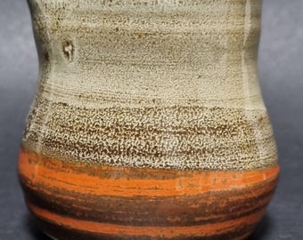 Cute Vintage Studio Pottery Glazed Ceramic Stoneware Jug/Creamer. Rustic with Earth Tones of Brown, Green & Orange.