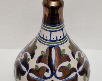 Vintage Hand-Painted Bud Vase: Dolores Chaves, Lanjaron Spain.