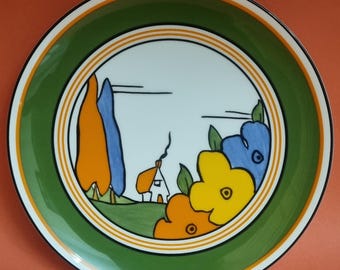 Vintage 1990s Wedgwood/Bradford Exchange Limited Edition Clarice Cliff Bizarre Series “Poplar” Porcelain Plate.