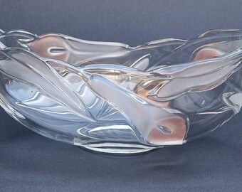 A Vintage Mikasa Tivoli Calla Oval Crystal Bowl. Made in Germany.