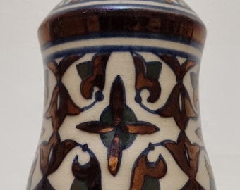 Vintage 1990s Dolores Chaves Lanjaron, Spain, Studio Pottery Hand-painted Ceramic Vase.
