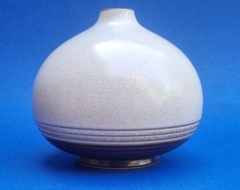 Denby Vintage 1970s "Potter's Wheel" Bulbous Stoneware Bud Vase, Designed by David Yorath.