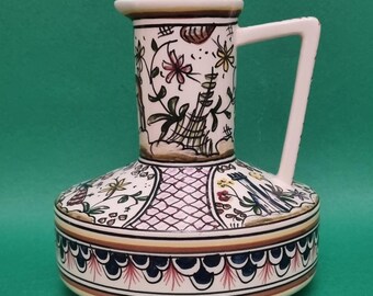 Mid Century Hand Painted Coimbra Portugal Jug/Pitcher/Ewer/Vase.
