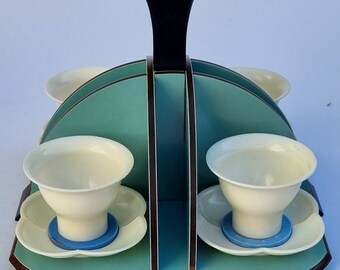 A Rather Fun, Vintage Melamine Eggcup Set. Possibly 1950s or 1960s