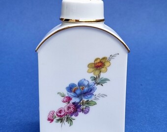 A Beautiful 12.5cm Vintage Furstenberg, German Porcelain Hand-painted Tea Caddy.
