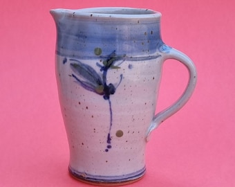 Vintage 1990s Large Vellow Studio Pottery Somerset Salt Glaze 850ml Jug/Pitcher.