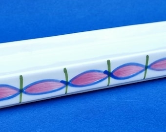 Vintage Ceflor S.L Manises Spain Hand Painted Rectangular Serving Dish/Platter/Trinket Dish.