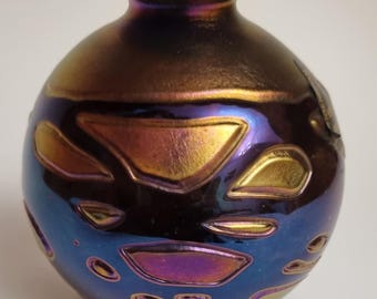 Vintage Phoenician Glass Malta - Opalescent Vase.