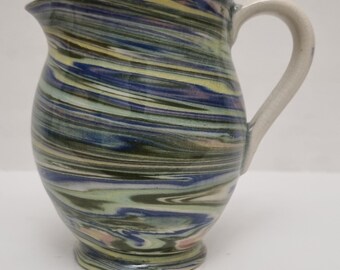 Vintage Alton Towers Pottery Staffordshire "Nerikomi/Agateware" Swirl Pattern  Creamer/Jug.