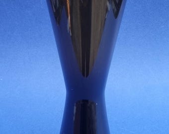 1970s Vintage Brown Hourglass Shaped Glass Vase.