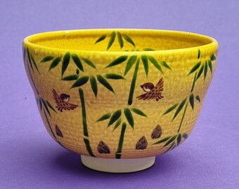 Vintage Handmade Japanese Kyo-Yaki Chawan "Matcha" Tea Bowl. Traditionally Used For Drinking Tea.