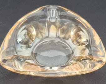 Retro Vintage 1970s Reims France Triangular Light Amber Collectible Glass Ashtrays. 2 Are Available and Sold Individually.