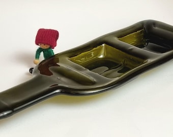 Vintage Repurposed Wine Bottle  2 Section Serving Platter/Tray.