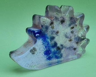Vintage Blown Glass with a Crystal Glaze Hedgehog Sculpture/Paperweight.