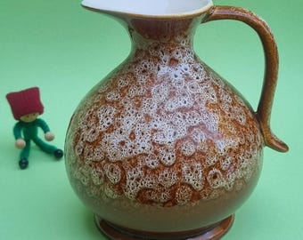 New Devon Pottery Vintage 1970s Brown & White Mottled Jug/Pitcher.