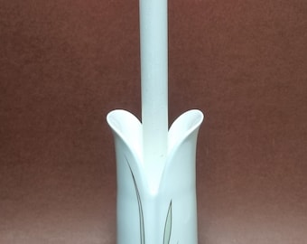 Vintage 1980s Royal Doulton "Impressions" Bone China Petal Candle Holder Designed by Gerald Gulotta