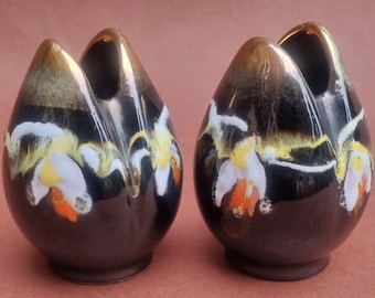 Carstens Tonnieshof Germany Mid Century Drip Glaze Vases - Set of 2.