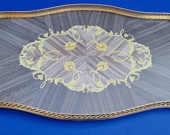 A Fantastic and Well Made Large Vintage 1950s/60s Woodmet Gold Plated Serving Tray and Featuring a Lovely Centre Design.