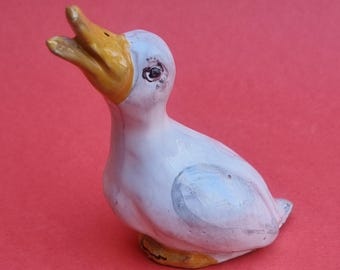 Vintage 1980s Vetrichina Tuscany Italy Studio Pottery Ceramic Duck Figurine.