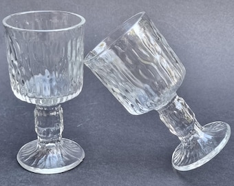 Retro 1970s Ravenhead "Tree Bark" Textured Shot/Sherry/Liqueur Glasses - Pair.