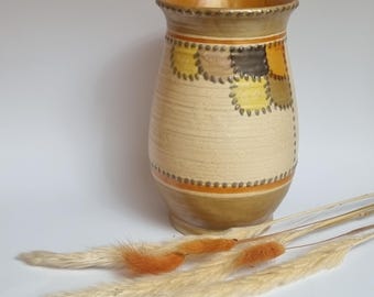 Art Deco 1930s Crown Ducal Art Deco Vase, Designed By Charlotte Rhead In The "Stitch" Pattern.